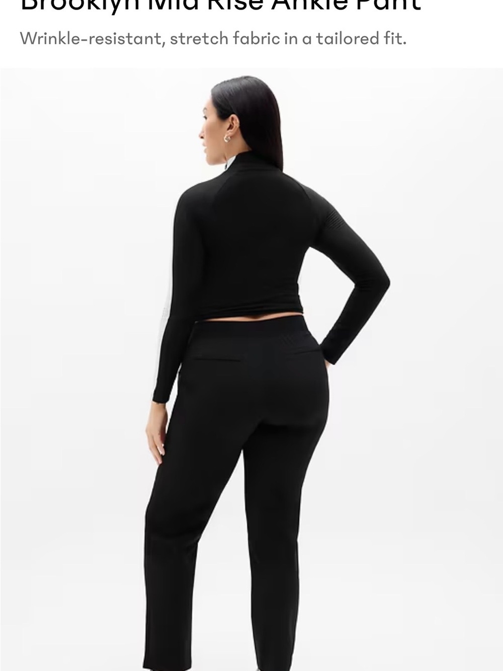 Athleta Black Brooklyn Ankle Pant Pull On Women’s 6 Tall - Picture 3 of 10